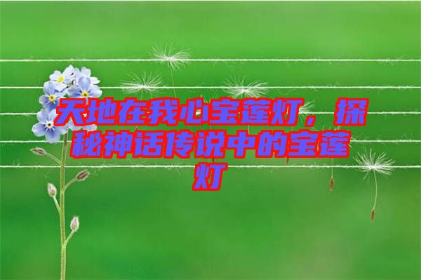 天地在我心寶蓮燈，探秘神話傳說中的寶蓮燈