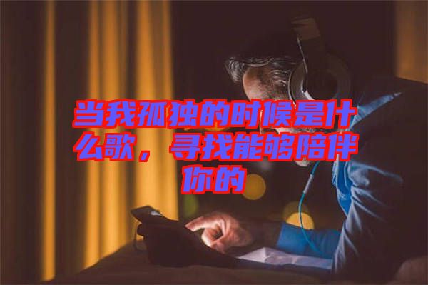 當(dāng)我孤獨(dú)的時(shí)候是什么歌，尋找能夠陪伴你的