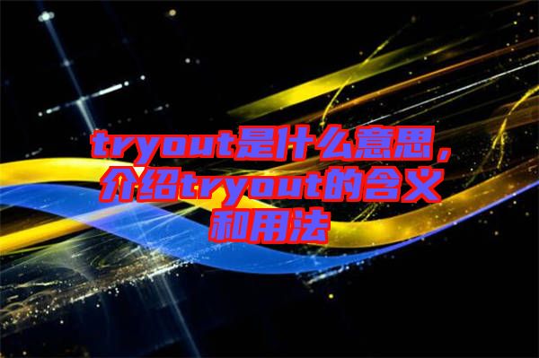 tryout是什么意思，介紹tryout的含義和用法