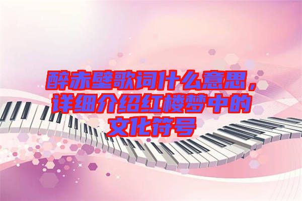 醉赤壁歌詞什么意思，詳細介紹紅樓夢中的文化符號