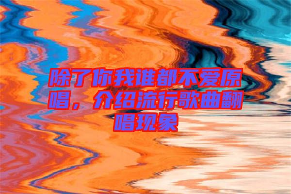 除了你我誰(shuí)都不愛原唱，介紹流行歌曲翻唱現(xiàn)象