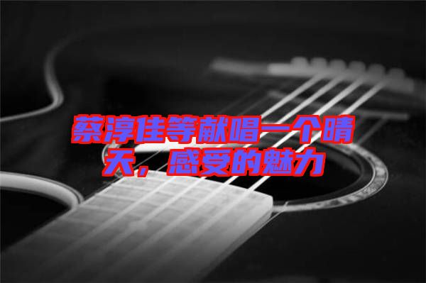 蔡淳佳等獻(xiàn)唱一個(gè)晴天，感受的魅力