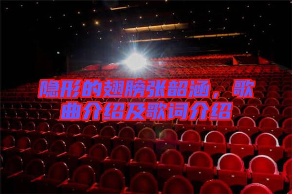 隱形的翅膀張韶涵，歌曲介紹及歌詞介紹