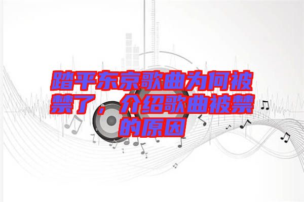 踏平東京歌曲為何被禁了，介紹歌曲被禁的原因