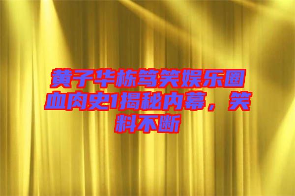 黃子華棟篤笑娛樂圈血肉史1揭秘內(nèi)幕，笑料不斷