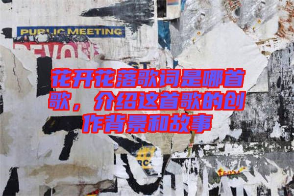 花開花落歌詞是哪首歌，介紹這首歌的創(chuàng)作背景和故事