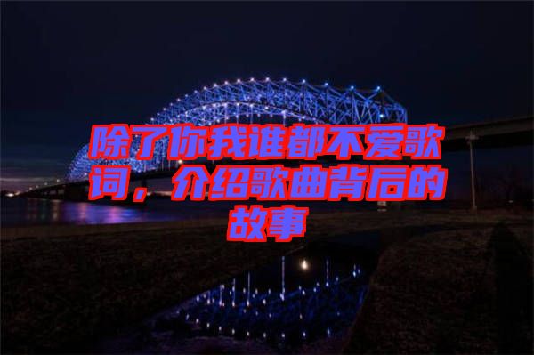 除了你我誰都不愛歌詞，介紹歌曲背后的故事