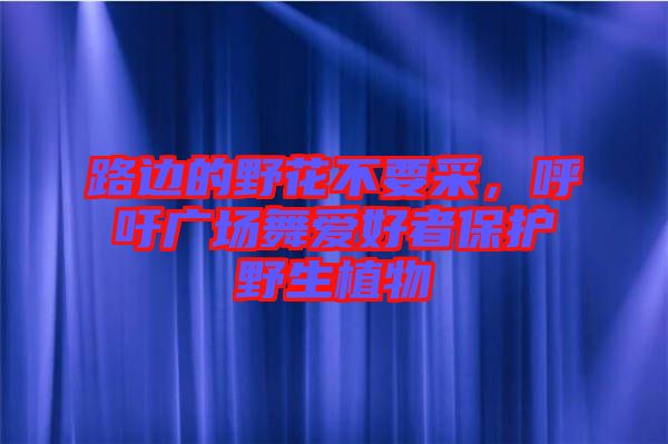 路邊的野花不要采，呼吁廣場舞愛好者保護(hù)野生植物