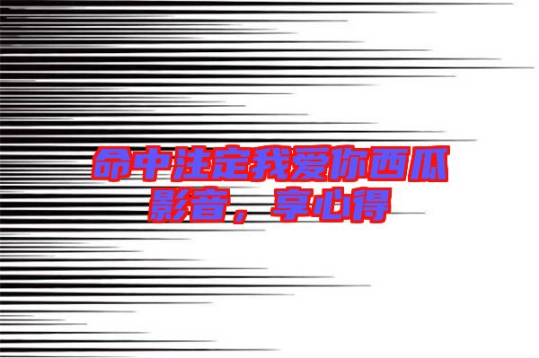 命中注定我愛你西瓜影音，享心得