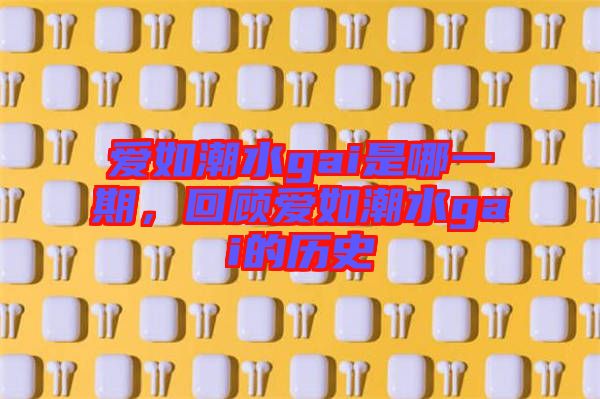 愛如潮水gai是哪一期，回顧愛如潮水gai的歷史