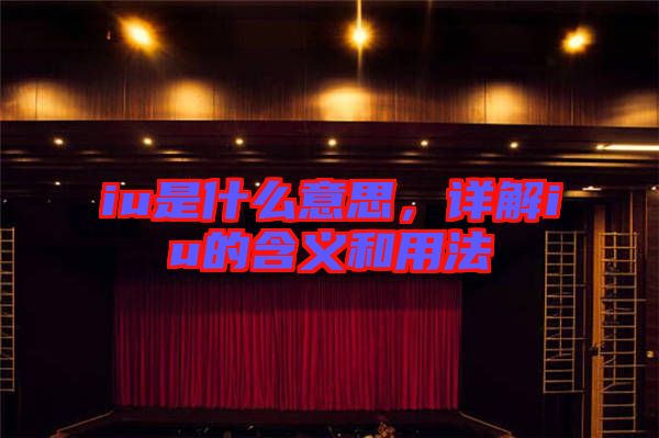 iu是什么意思，詳解iu的含義和用法