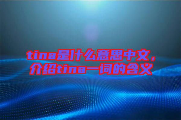 tina是什么意思中文，介紹tina一詞的含義