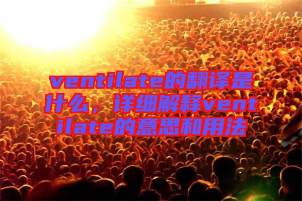 ventilate的翻譯是什么，詳細解釋ventilate的意思和用法