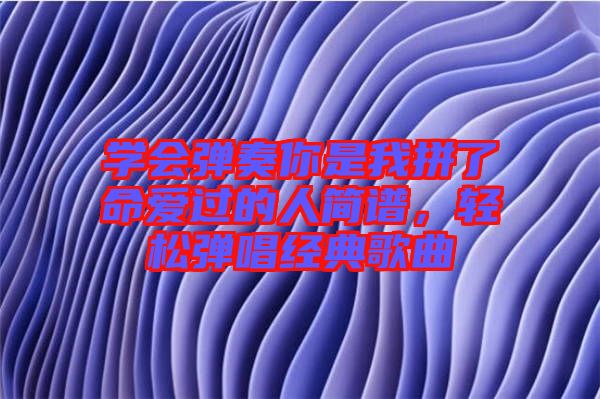 學(xué)會彈奏你是我拼了命愛過的人簡譜，輕松彈唱經(jīng)典歌曲