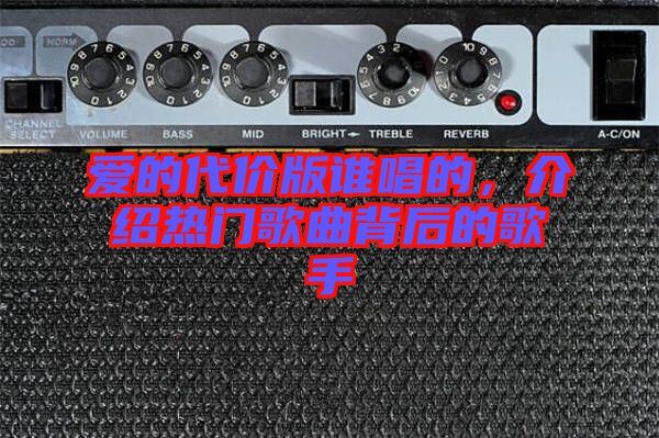 愛的代價(jià)版誰唱的，介紹熱門歌曲背后的歌手