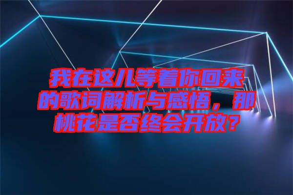 我在這兒等著你回來的歌詞解析與感悟，那桃花是否終會開放？