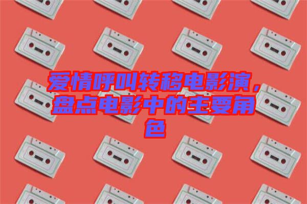 愛(ài)情呼叫轉(zhuǎn)移電影演，盤點(diǎn)電影中的主要角色