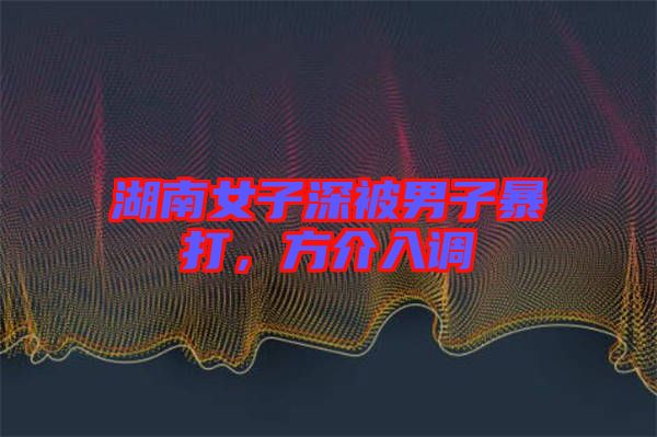 湖南女子深被男子暴打，方介入調(diào)