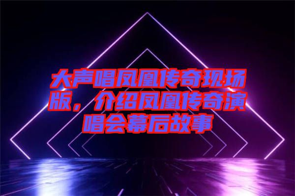 大聲唱鳳凰傳奇現(xiàn)場版，介紹鳳凰傳奇演唱會幕后故事