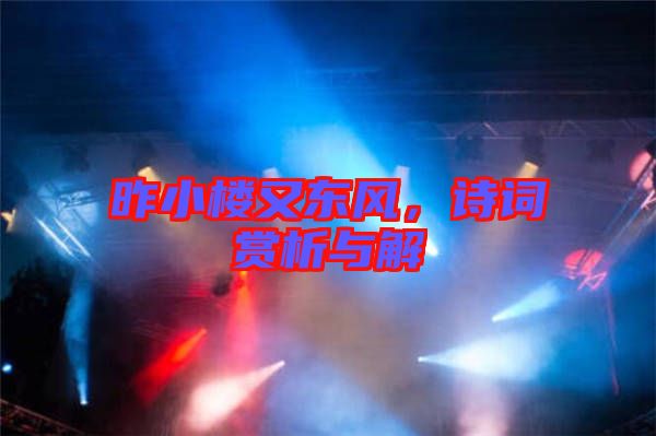 昨小樓又東風(fēng)，詩詞賞析與解