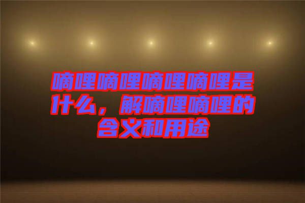嘀哩嘀哩嘀哩嘀哩是什么，解嘀哩嘀哩的含義和用途