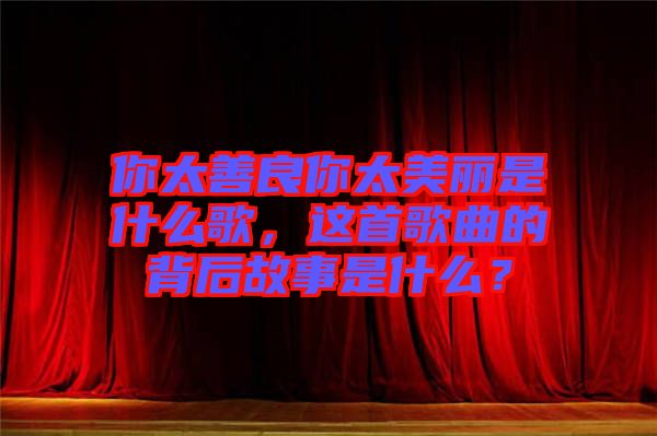 你太善良你太美麗是什么歌，這首歌曲的背后故事是什么？