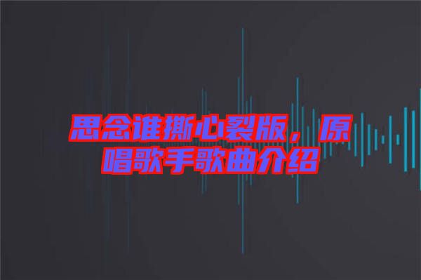 思念誰撕心裂版，原唱歌手歌曲介紹