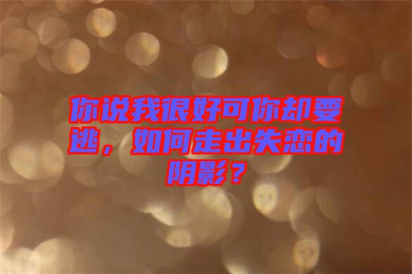 你說我很好可你卻要逃，如何走出失戀的陰影？