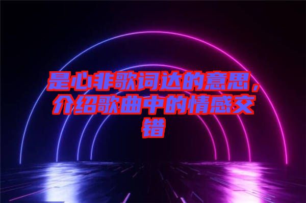 是心非歌詞達(dá)的意思，介紹歌曲中的情感交錯(cuò)