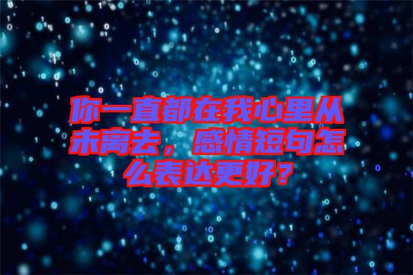 你一直都在我心里從未離去，感情短句怎么表達更好？