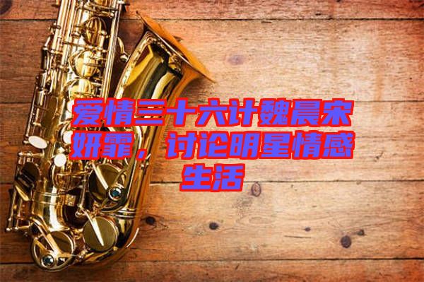 愛情三十六計(jì)魏晨宋妍霏，討論明星情感生活
