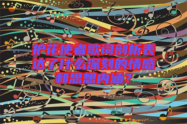 護花使者歌詞剖析表達了什么深刻的情感和思想內(nèi)涵？