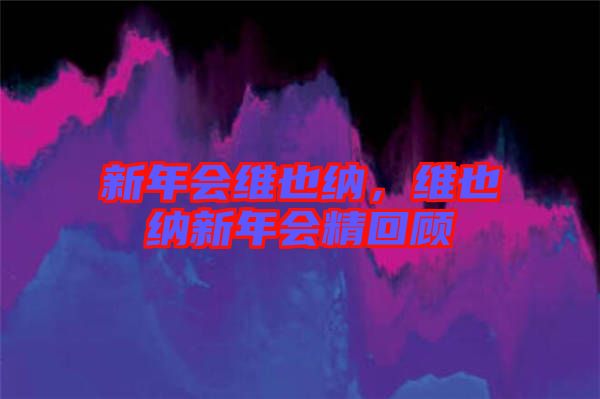 新年會維也納，維也納新年會精回顧