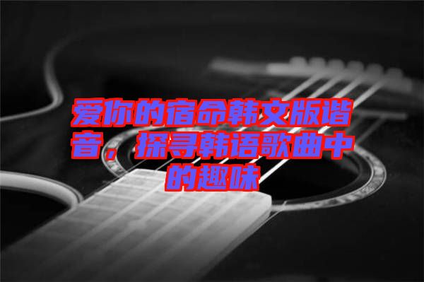 愛你的宿命韓文版諧音，探尋韓語歌曲中的趣味