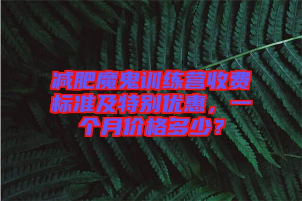 減肥魔鬼訓(xùn)練營(yíng)收費(fèi)標(biāo)準(zhǔn)及特別優(yōu)惠，一個(gè)月價(jià)格多少？