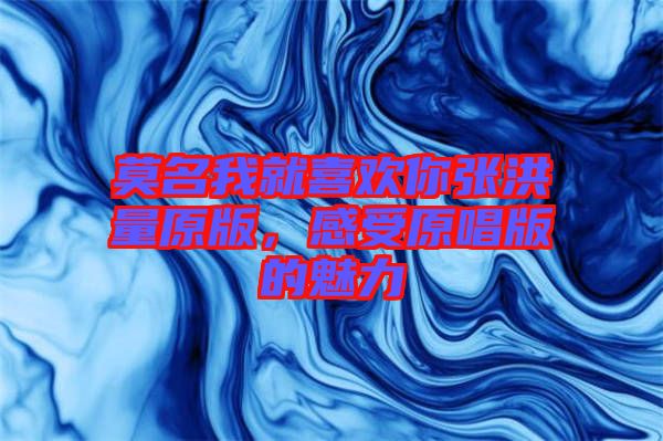 莫名我就喜歡你張洪量原版，感受原唱版的魅力