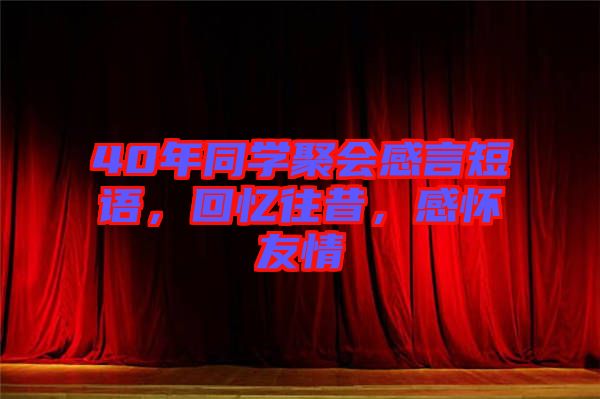 40年同學(xué)聚會(huì)感言短語，回憶往昔，感懷友情
