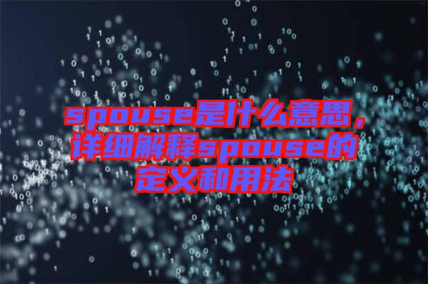 spouse是什么意思，詳細(xì)解釋spouse的定義和用法