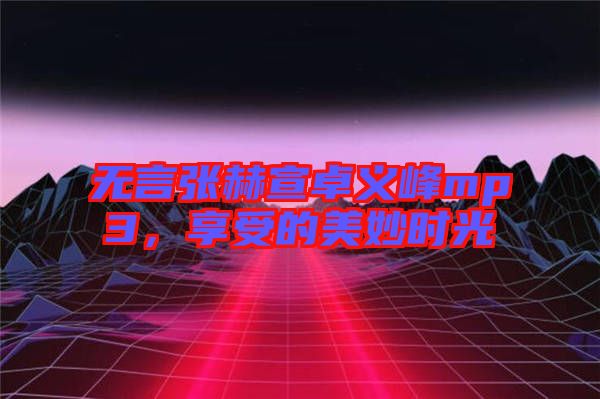 無言張赫宣卓義峰mp3，享受的美妙時光