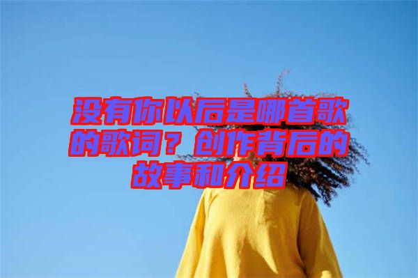 沒有你以后是哪首歌的歌詞？創(chuàng)作背后的故事和介紹
