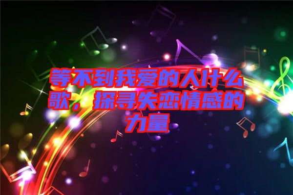 等不到我愛的人什么歌，探尋失戀情感的力量