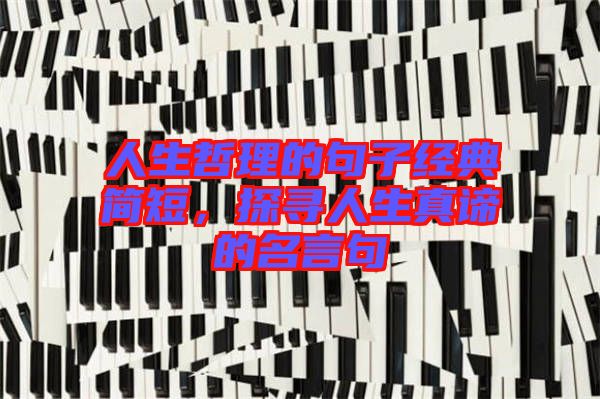 人生哲理的句子經(jīng)典簡短，探尋人生真諦的名言句