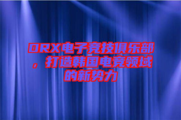 DRX電子競技俱樂部，打造韓國電競領(lǐng)域的新勢力