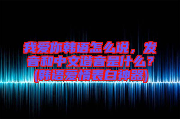 我愛你韓語怎么說，發(fā)音和中文諧音是什么？(韓語愛情表白神器)