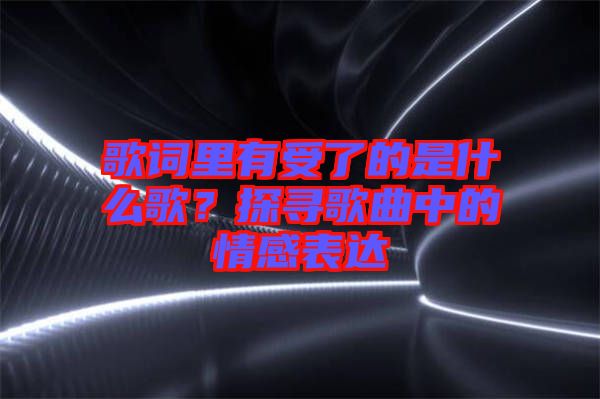 歌詞里有受了的是什么歌？探尋歌曲中的情感表達(dá)