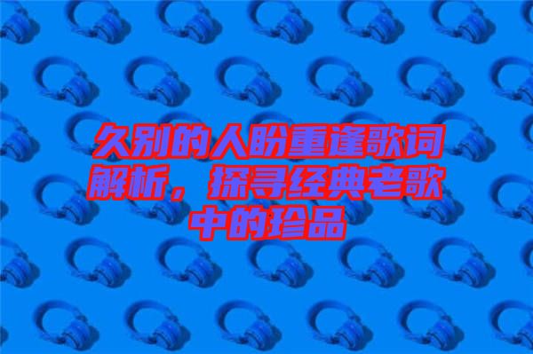 久別的人盼重逢歌詞解析，探尋經(jīng)典老歌中的珍品