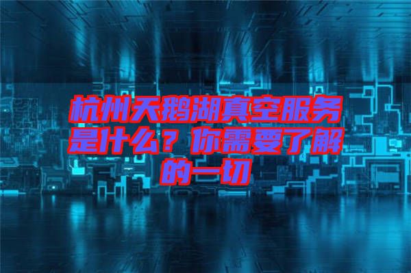 杭州天鵝湖真空服務(wù)是什么？你需要了解的一切