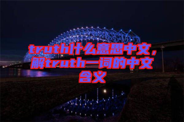 truth什么意思中文，解truth一詞的中文含義