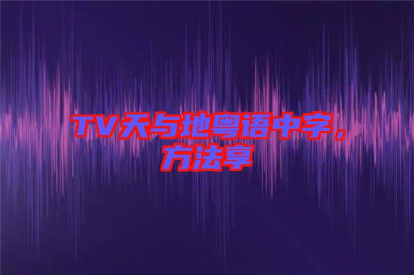 TV天與地粵語(yǔ)中字，方法享