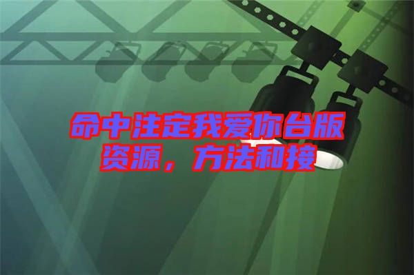 命中注定我愛你臺版資源，方法和接